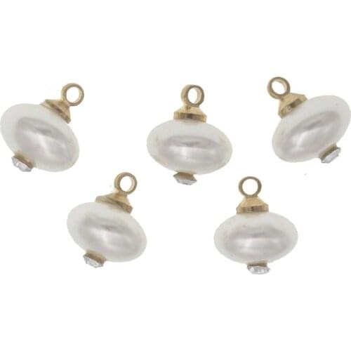 Rhinestone Pearl Button Brass on Diamante Bridal Appliques Wholesale Crystal Patches Trim Beaded Hotfix Pendant Jewelry Transfer