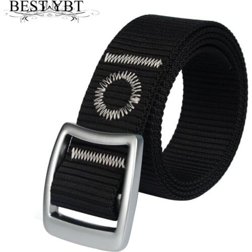 Best YBT Unisex Nylon Belt Alloy Ring Buckle Belt Outdoor Sport Quick Drying Casual Cowboy Tactical Men And Women Belt