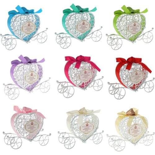 Happy Wedding Creative Sugar Carriage Baby Favour Love Wedding Candy Box Birthday Baby Shower Party Supply Gift Home Decoration