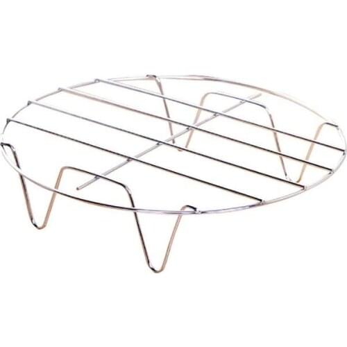 Sliver Food Cooling Rack Steel Round Four Corner Egg Stand Kitchen Pressure Pan Tool Cooker Baking Breakfast Steaming K5B3