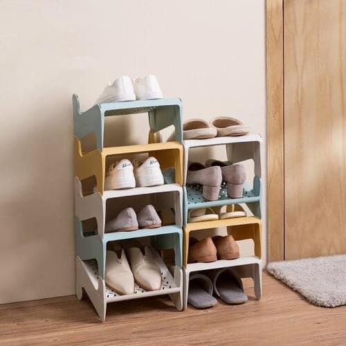 Stackable Shoe Storage Shelf Simple Shoe Rack Home Plastic Shoe Cabinet Layered Organizers Racks