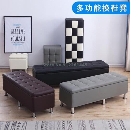 Clothing store sofa stool fitting room stool shopping mall rest Stool Bench dressing room storage shoe changing stool shoe leath