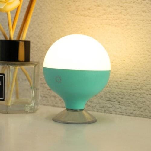 LED Suction Cup Mirror Fill Light Bulb Perforation-free USB Charging Bedroom Touch Sensor Mirror Front Night Light Makeup Light