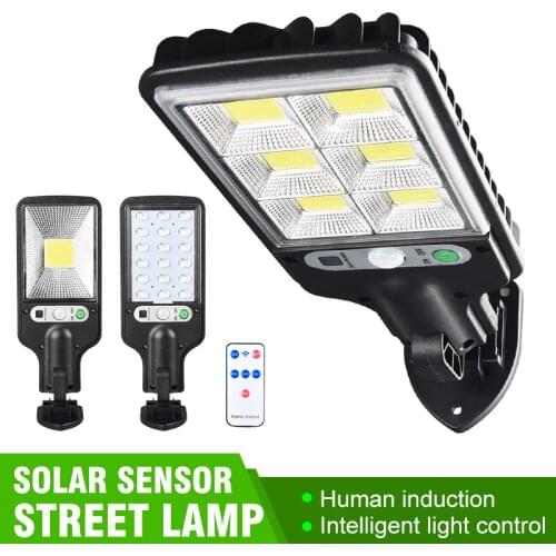 Solar Light COB/LED Large Outdoor Solar Waterproof Street Sensor Wall Light Garden Infrared Sensor Smart Remote Control Lamp