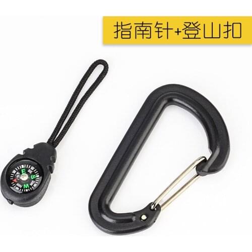 TUSHI 2021 Hot Sell Outdoor Multifunctional Compass Black Military Directional Equipment Plastic Buckle for Backpack Kettle Belt