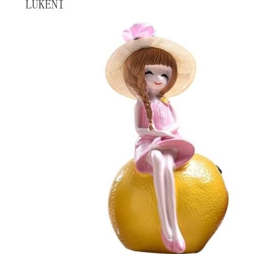 Creative Modern Home Decorations Baking Cake Decoration Ornaments Resin Knick-knacks Fruit Girl Holiday Gifts