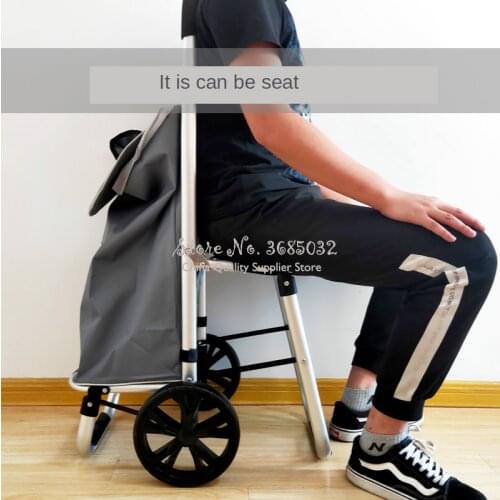 Ultra-light aluminum alloy trolley cart Portable Mute Wear-resistant folding luggage cart Mini shopping cart Upgraded version