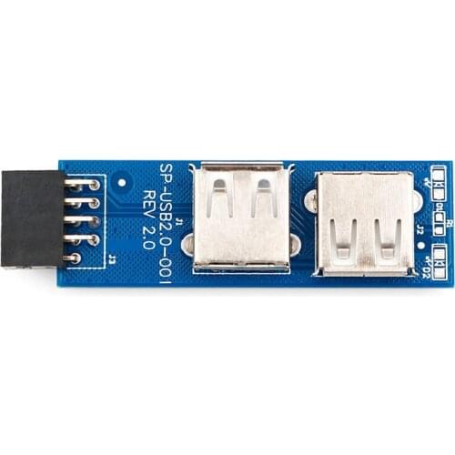 USB HUB 9Pin PC Host Internal Motherboard USB 2.0 Hub 9Pin to 2 Port USB A Female Splitter Converter PCB Board Extender Card NEW