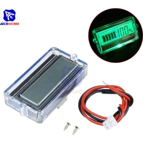 Diymore 3S 12V Lead-Acid Lithium Battery Capacity LED Digital Indicator Monitor Status Charger Meter Waterproof Gauge with Cable