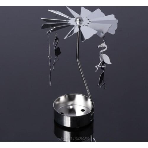 Rotary Spinning Tealight Candle Metal Tea Light Holder Carousel Home Decor Gifts D04 20 Dropshipping