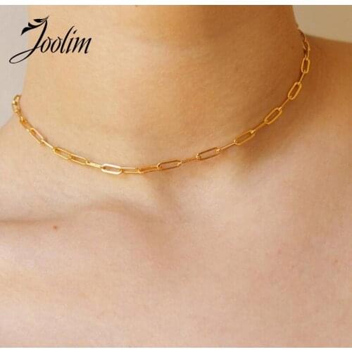 Joolim Jewelry PVD Gold Finish Clip Joint Necklace Stylish Stainless Steel Necklace
