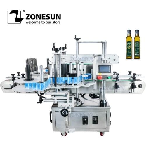 ZONESUN ZS-TB300M Automatic Labeling Machine Double Sides Flat Surface Box Square Bottle Label Sticker Applicator