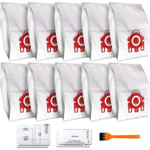 10 PCS Replacement Compatible AirClean 3D Efficiency Dust Bag for Miele FJM,CompactC2,S241-256I,S290,S300I,S578,S700,S4