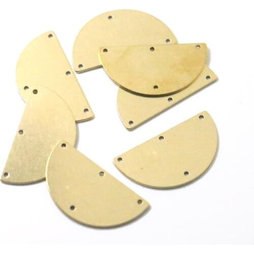 19.4*35.8mm brass geometric four-hole solid semicircular earring pendant connecting piece diy handmade necklace pendant