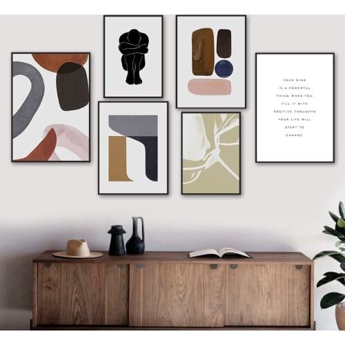 Abstract Color Block Lnspirational Quote Wall Art Canvas Painting Nordic Posters And Prints Wall Pictures For Living Room Decor