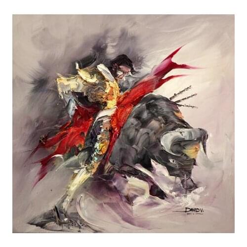 Free shipping abstract bullfighting oil painting horse canvas prints printed on canvas wall art decoration pictures