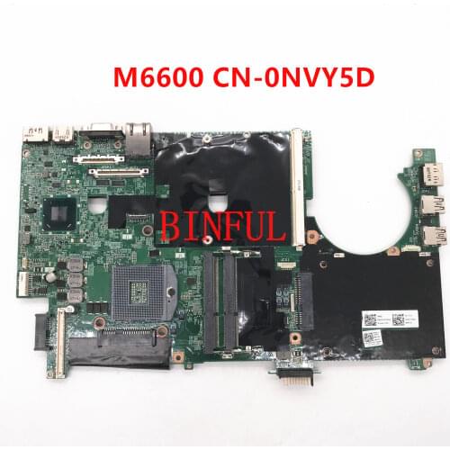 High quality For M6600 laptop Motherboard NVY5D 0NVY5D CN-0NVY5D HM67 DDR3 100% Tested+Free shipping