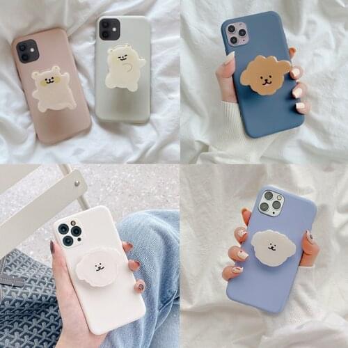Cute Bear Stand Ring Phone Case for iPhone 11 Pro Max SE 2020 XS XR X 7 8 Plus Case Shockproof TPU Case for iPhone 8 Plus