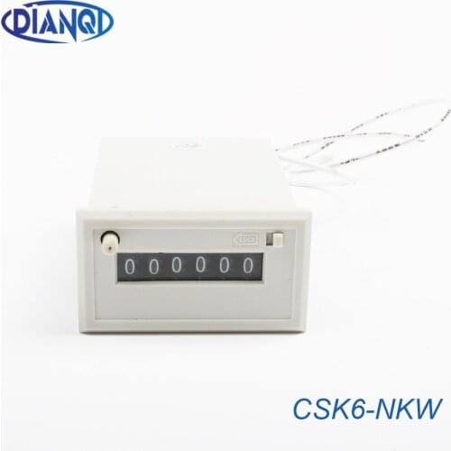 CSK6-NKW CSK6-YKW 6 digit Electromagnetic counter with manual lock, reset button AC220V AC110V DC12v DC24v switch