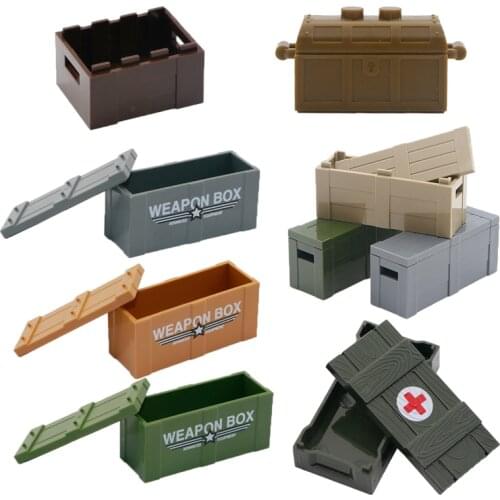 Compatible Weapon Box Mlitary Base Building Blocks Army Soldier Pack Case Chest WAT Team MOC Accessories Brick Toys For Children