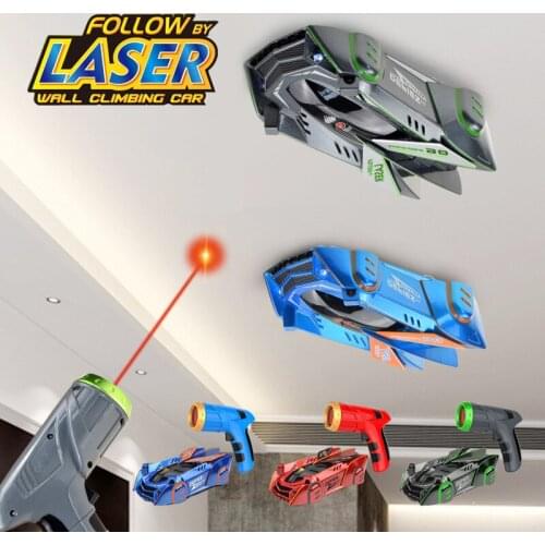 Childrens Remote Control Toy Car Infrared Laser Tracking Wall Ceiling Climbing Follow Light Drift Electric Anti Gravity Car Toy