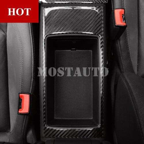 For Audi A3 S3 Carbon Fiber Console Armrest Storage Box Frame Cover 2014-2019 1pcs Car Accessories Interior Car Decor Car Trim