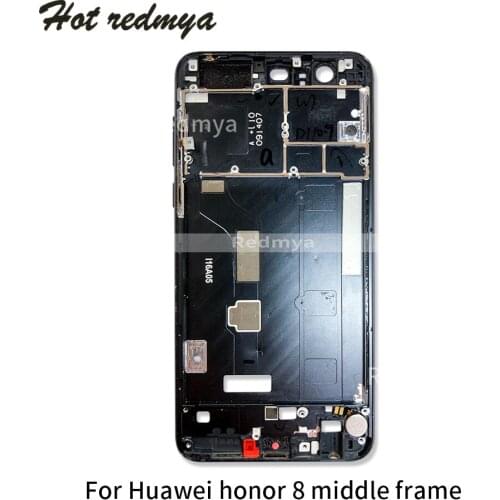 For Huawei Honor 8 Front Middle Frame Bezel Housing Cover For Honor 8 Chassis + Side Button sim card slot holder