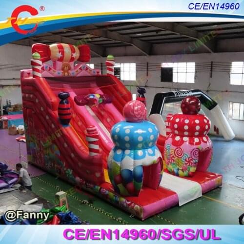 9x5x6mH giant candy slide inflatable slide for sale, ce certificated high quality inflatable bouncy slide for outdoor fun city