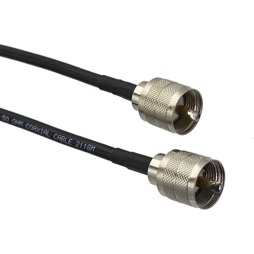 RG58 Cable UHF PL259 Male Plug to UHF PL259 Male Plug Straight 6inch~20M