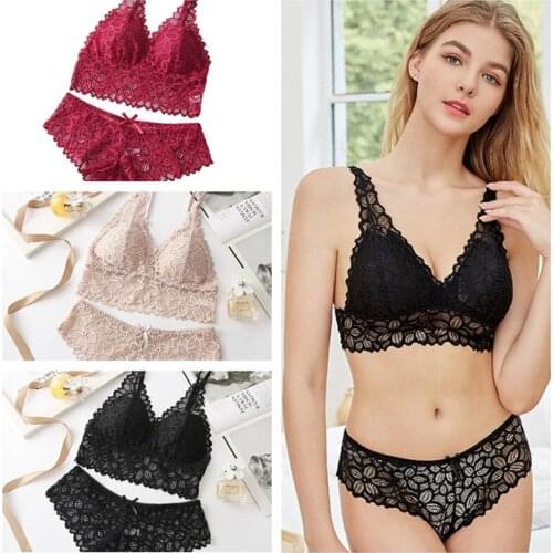 Seamless Underwear Backless Vest Sexy Panties Lingerie Padded Bralette Ultrathin Briefs Women Lace Bra Sets