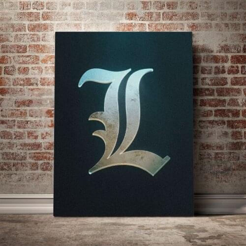 L Lawliet Death noth emblem Poster Canvas Wall Art Decoration prints for living Kid Children room Home bedroom decor painting