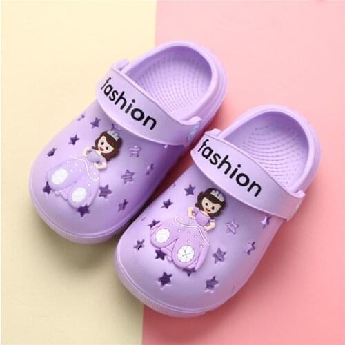 Disney summer new childrens cartoon hole shoes boys girls baby princess frozen non-slip sandals and slippers beach shoes