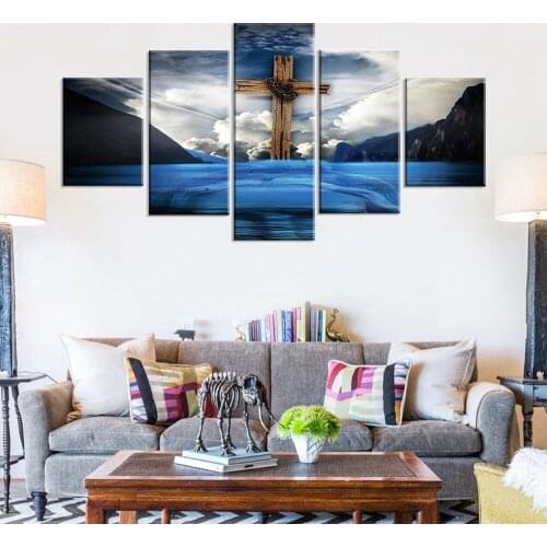 Modular Pictures Home Decoration Wall Art Canvas Jesus Christ Poster Decor 5 Piece Painting HD Printed Photo