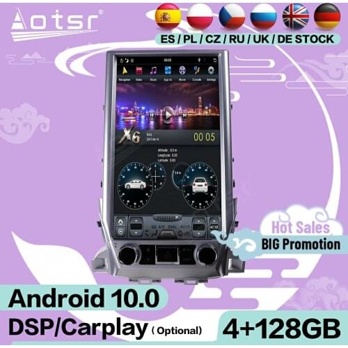 4+128G Tesla Screen Multimedia Stereo Android 9 Player For Toyota Land Cruiser 2016 2017 2018 GPS Navigation Car Radio Head Unit