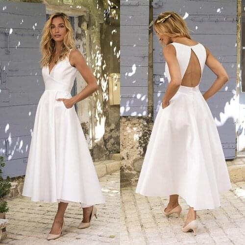 2021 Summer New White Dresses For Female Wedding Elegant Lady Vestidos Clothing Sexy Backless Women Evening Party Dress