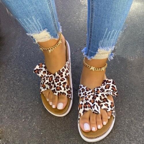 2021 Summer New Beach Slippers Outdoor Bow Womens Shoes Open Toe Sandals Mid Heel Fashion Plus Size 43