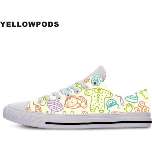 New Canvas Men Casual Shoes 2019 Cartoon Cute Baby Bottle Pattern Flats Comfortable Lightweight Casual Off White Shoes Man