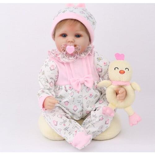 NPKDOLL Reborn Baby Doll 45CM Christmas Gift For Girls 17 Inch babies Alive Soft Chicken Toys For Girls Lovely Bebe Reborn