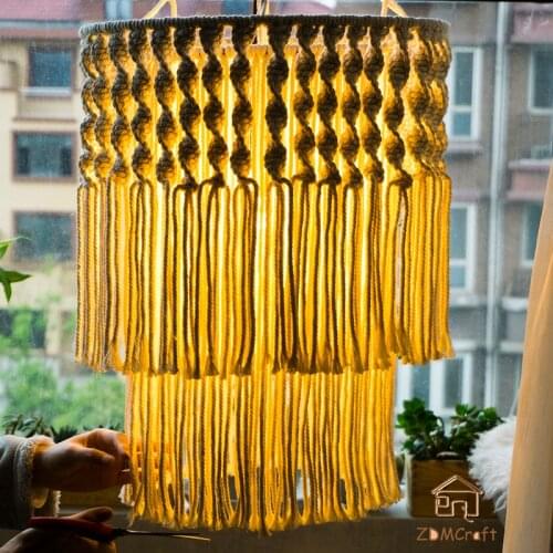 Original Custom Macrame Wall Hanging Hand-woven Chandelier Lampshade Creative Homestay Decoration Art Home Soft Boho Decor