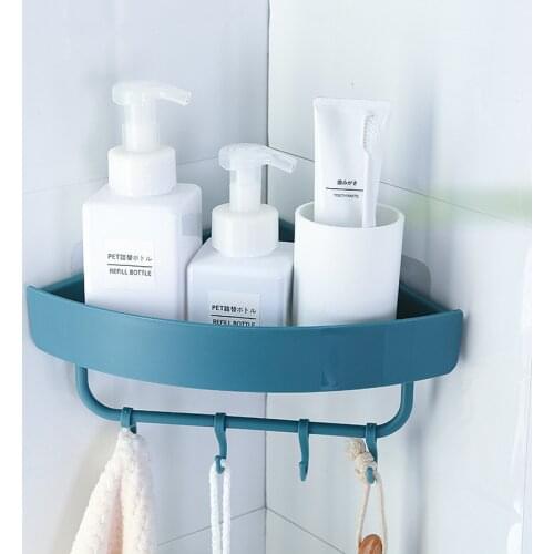 Plastic Bathroom Rack Organizer Bathroom Shelves Shelf Storage Rack Punch-Free Shower Kitchen Wall Storage Organizer Rack