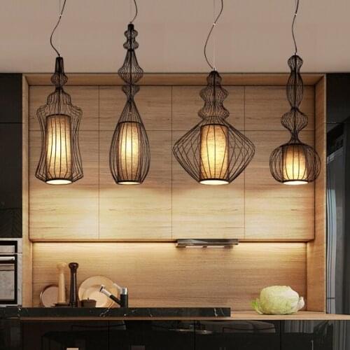 American Country Birdcage Pendant Lights Fixture White Black Nordic Bird Cage Droplight Home Indoor Lighting Big Noble Hang Lamp