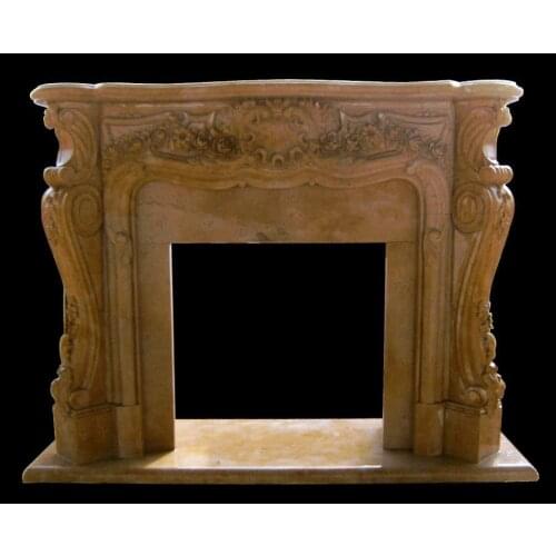 Carved stone marble fireplace surround mantel French style Victoria chimneypiece