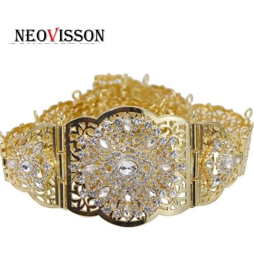 NEOVISSON Gold Silver Color Algeria Caftan Belt For Women Ethnic Wedding Jewelry Metal Chain