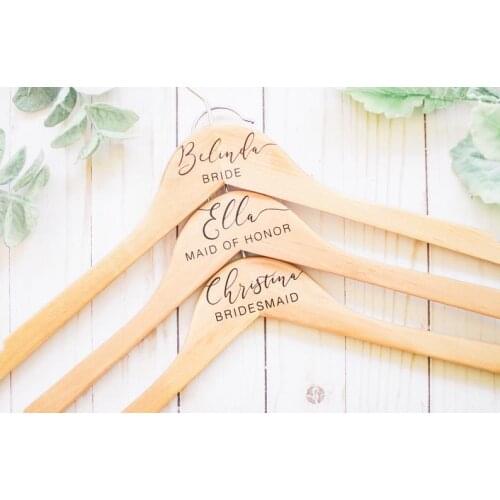 Wedding dress hanger, bridal hanger, bride hanger, bridesmaid hanger, hanger for bride, personalized hanger, wooden hanger, engr