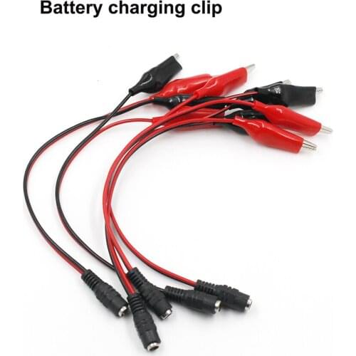 Input 5.5*2.1mm Plug Red Black Power Cord Clip Battery Clip 12V 24V Motorcycle Car Battery Clip