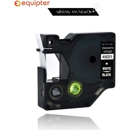 12mm 45021 white on black compatible dymo D1 12mm label printer 45021 laminated label tapes for LabelManager 160 280 printer