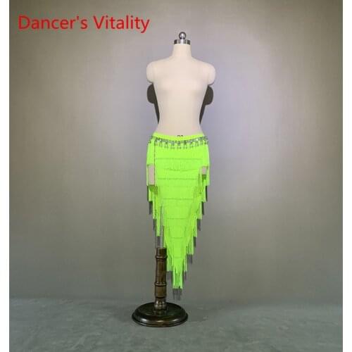 Women Belly Dance Skirt Clothing Sexy Latin Dance Competition Dress Customized Child Oriental Dance Fringes Performance Skirt