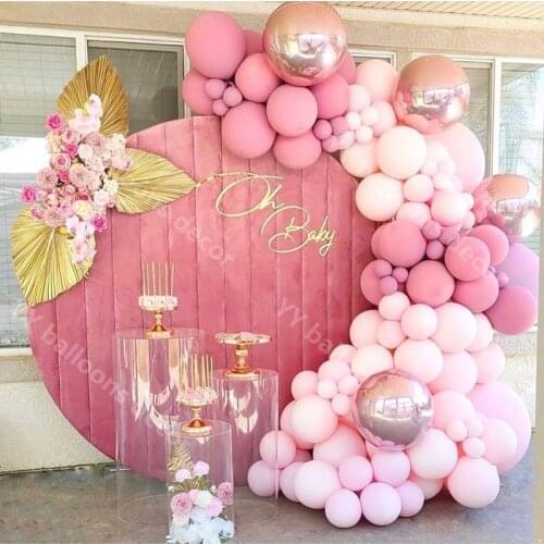 107pcs Balloons Garland Arch Kit Macaron Baby Pink Peach Pastel Rose Gold Birthday Wedding Baby Shower Anniversary Party Decor