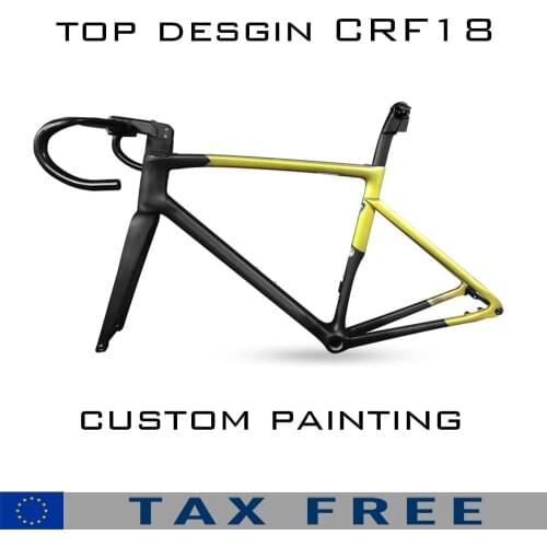 2021 Top Design T1000 Light Weight CRF18 Carbon Road Bicycle Bike Frame+Handlebar+Stem Disc Road Brake Frame Mechanical&Di2