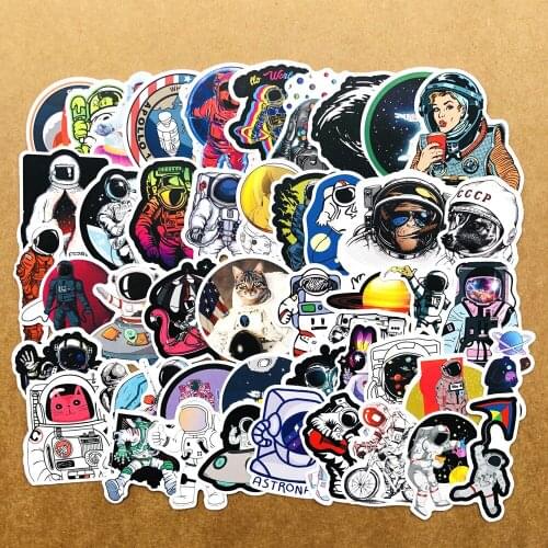 5 Sets=250PCS Astronaut Cartoon Graffiti Stickers Water Cup Computer Guitar Helmet Stickers